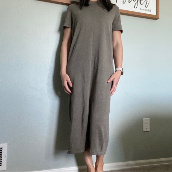 Jenni Kayne Everyday Tshirt Dress, Taupe green - Picture 5 of 9